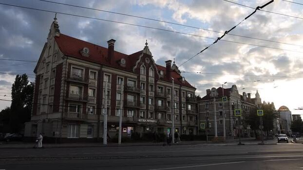 View of historic architecture in Kaliningrad Russia.