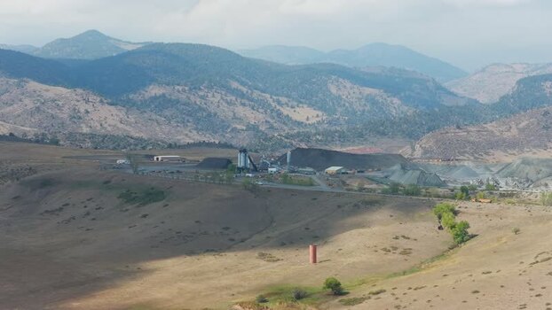 Aerial view of industrial quarry in Golden United States.