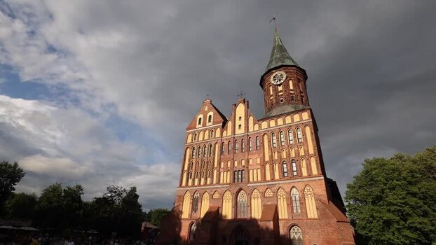 View of the historic Konigsberg Cathedral in Kaliningrad Russia.