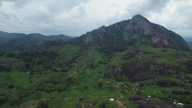 Aerial view of Idanre Hill Nigeria.