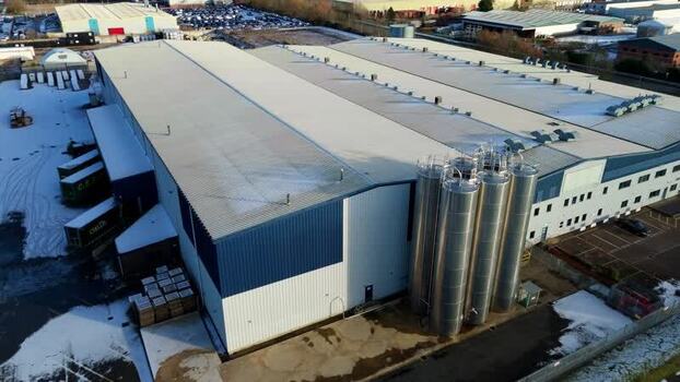 Aerial view of Jokey factory United Kingdom.