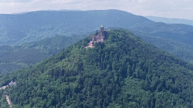 Aerial view of Chateau du Haut Koenigsbourg France.