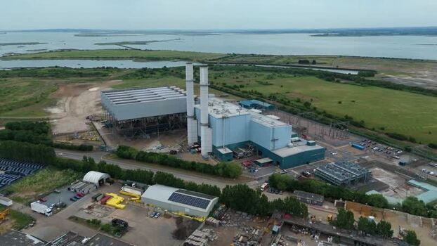 Aerial view of Kingsnorth Power Station United Kingdom.