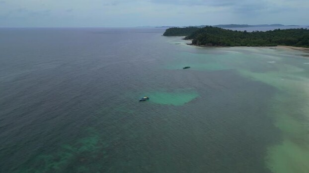 Aerial view of Batam Island coastline and boats Indonesia. Aerial view of Batam Island coastline and boats Indonesia.