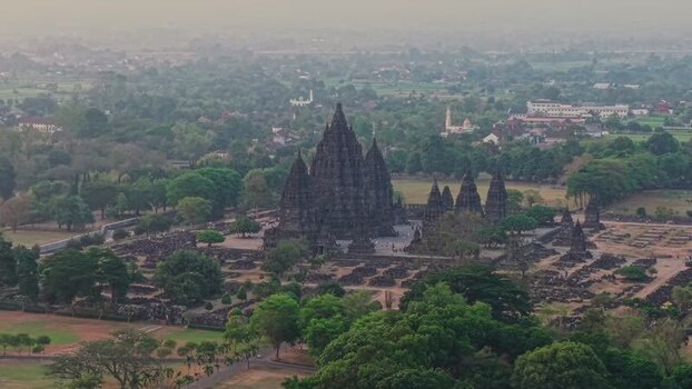 Aerial view of Prambanan Temple in Yogyakarta Indonesia. Aerial view of Prambanan Temple in Yogyakarta Indonesia.
