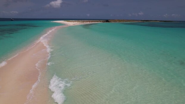 Aerial view of Los Roques archipelago in Venezuela.
