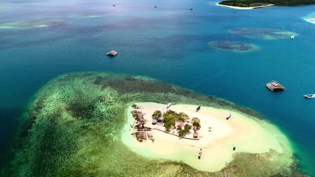 Aerial view of Gili Bedis island Indonesia. Aerial view of Gili Bedis island Indonesia.