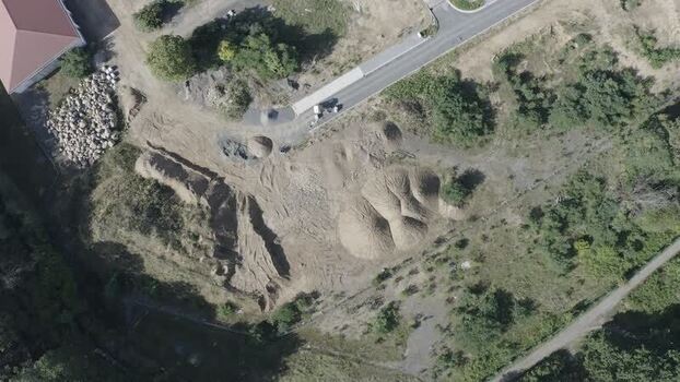 Aerial view of a construction site in Bessungen Germany.