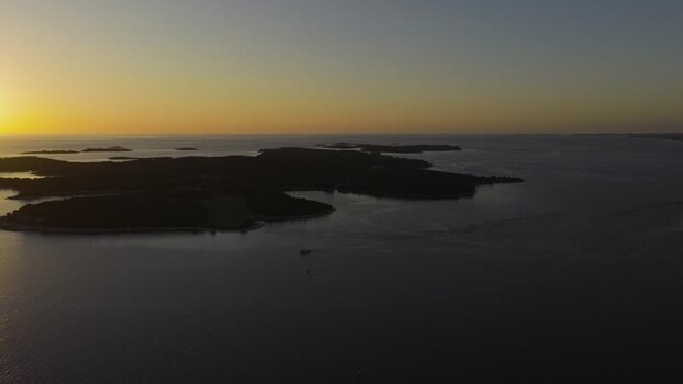 Aerial view of Brijuni National Park at sunset Croatia.