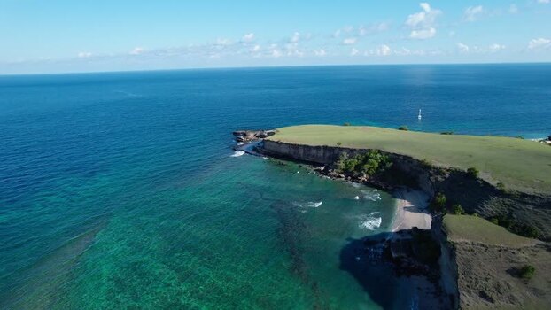 Aerial view of Mausui Savanna and coastal cliffs in Indonesia. Aerial view of Mausui Savanna and coastal cliffs in Indonesia.