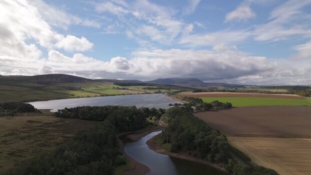 Aerial view of Harlaw Reservoir in Balerno United Kingdom. Aerial view of Harlaw Reservoir in Balerno United Kingdom.