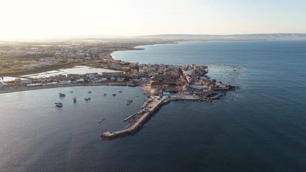 Aerial view of the historic fishing village of Marzamemi Italy. Aerial view of the historic fishing village of Marzamemi Italy.