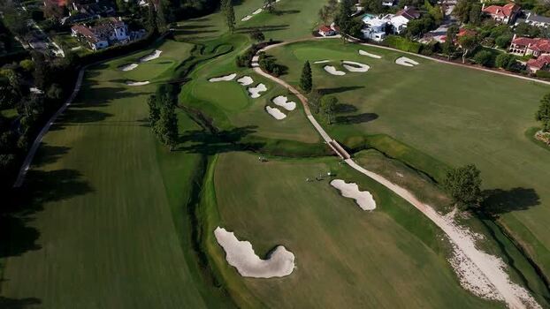 Aerial view of Wilshire Country Club in Los Angeles United States. Aerial view of Wilshire Country Club in Los Angeles United States.
