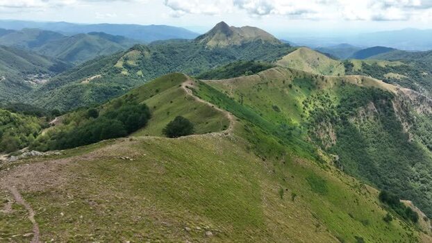Aerial view of Monte Matanna ridge in Stazzema Italy.