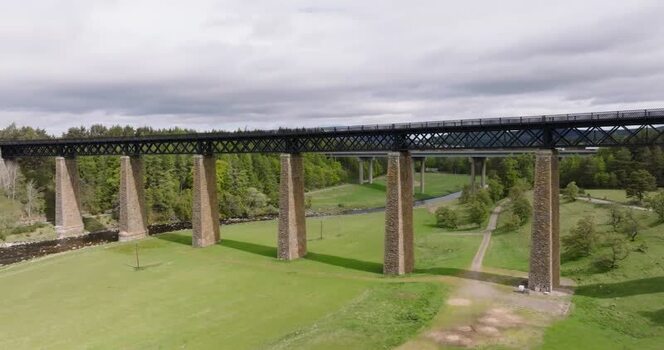 Aerial view of Findhorn Bridge viaduct in Scotland United Kingdom. Aerial view of Findhorn Bridge viaduct in Scotland United Kingdom.