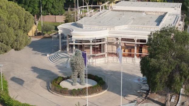 Aerial view of Nicosia Municipal Theatre Cyprus.