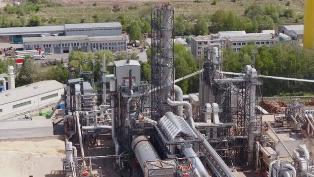Aerial view of an industrial facility and factory in Czechia. Aerial view of an industrial facility and factory in Czechia.