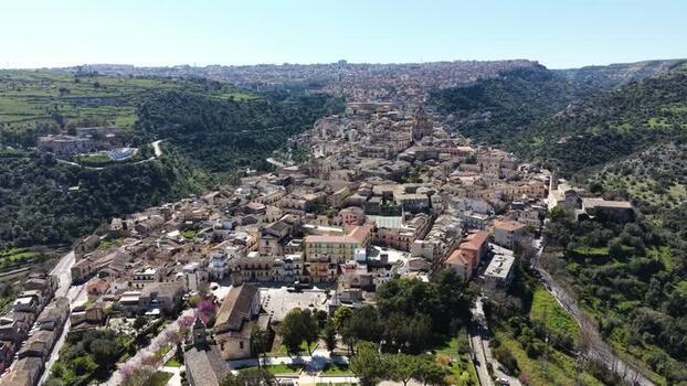 Aerial view of the historic town of Ragusa Ibla Italy. Aerial view of the historic town of Ragusa Ibla Italy.
