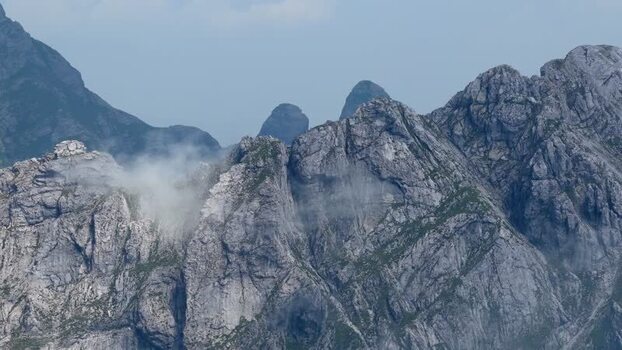 Aerial view of rugged marble peaks in the Apuan Alps Italy. Aerial view of rugged marble peaks in the Apuan Alps Italy.