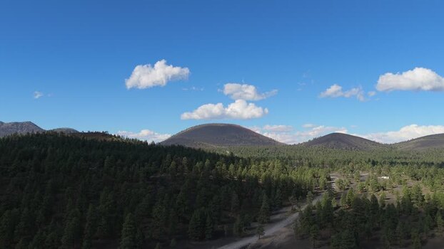 Aerial view of a cinder hill near Flagstaff United States. Aerial view of a cinder hill near Flagstaff United States.