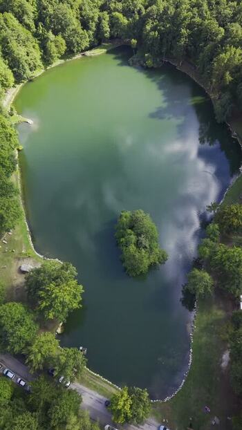Aerial view of Lago Pontini Italy.