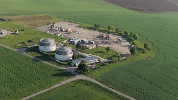 Aerial view of UGS Damborice gas storage facility Czechia. Aerial view of UGS Damborice gas storage facility Czechia.