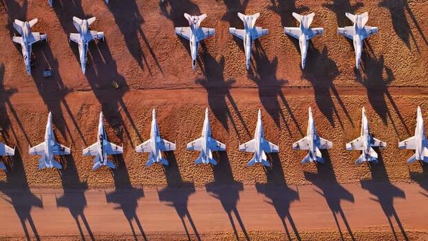Aerial view of aircraft storage United States. Aerial view of aircraft storage United States.
