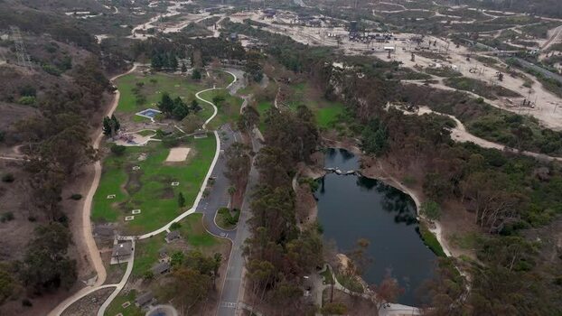 Aerial view of Kenneth Hahn State Recreation Area United States.