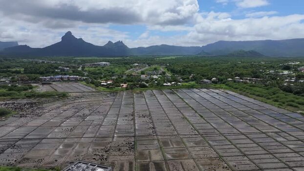 Aerial view of Salines de Yemen Tamarin in Mauritius. Aerial view of Salines de Yemen Tamarin in Mauritius.