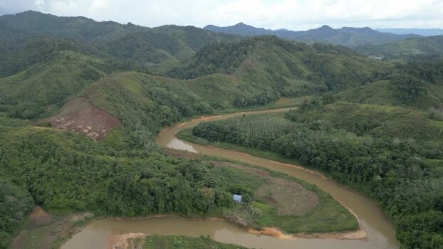 Aerial view of Batang Ai river in Sarawak Malaysia. Aerial view of Batang Ai river in Sarawak Malaysia.
