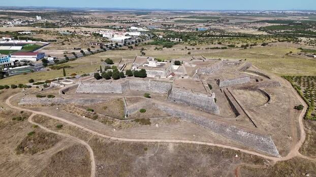 Aerial view of Forte de Santa Luzia in Elvas Portugal. Aerial view of Forte de Santa Luzia in Elvas Portugal.
