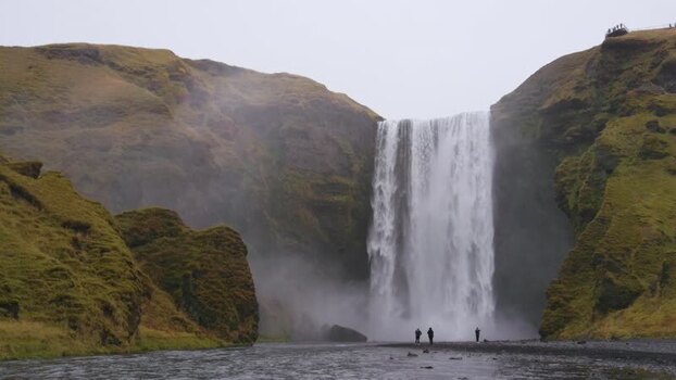 View of Skogafoss waterfall Iceland. View of Skogafoss waterfall Iceland.