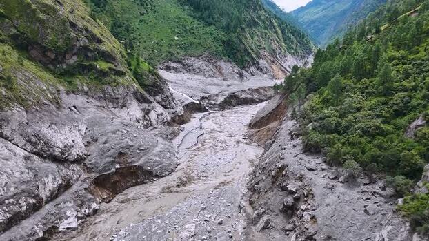 Aerial view of Rasuwagadhi river valley in Nepal. Aerial view of Rasuwagadhi river valley in Nepal.