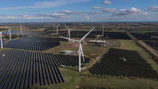 Aerial view of Chelveston Renewable Energy in United Kingdom. Aerial view of Chelveston Renewable Energy in United Kingdom.
