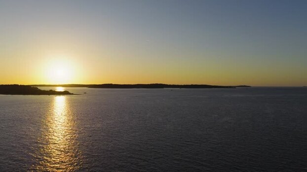 Aerial view of Brijuni National Park at sunset Croatia.