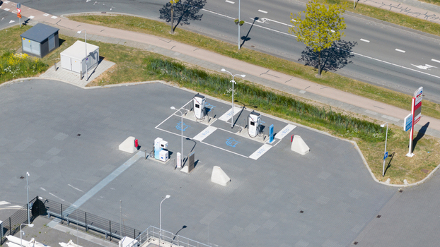 Aerial View of Rolande Hydrogen and LNG Gas Station