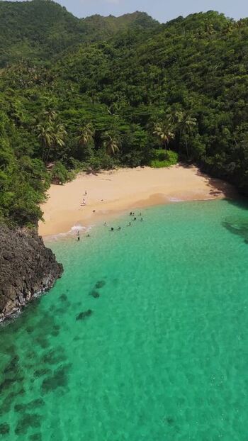 Aerial view of Playa Onda Samana Dominican Republic.