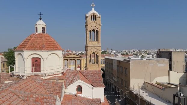 Aerial view of Phaneromeni Church in Nicosia Cyprus.