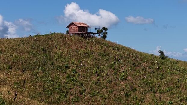 Aerial view of Shita Pahar hut in Kaptai Bangladesh. Aerial view of Shita Pahar hut in Kaptai Bangladesh.