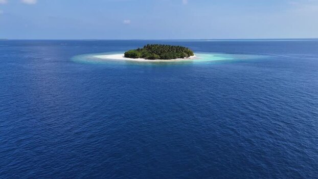 Aerial view of a tropical island with palm trees Maldives. Aerial view of a tropical island with palm trees Maldives.