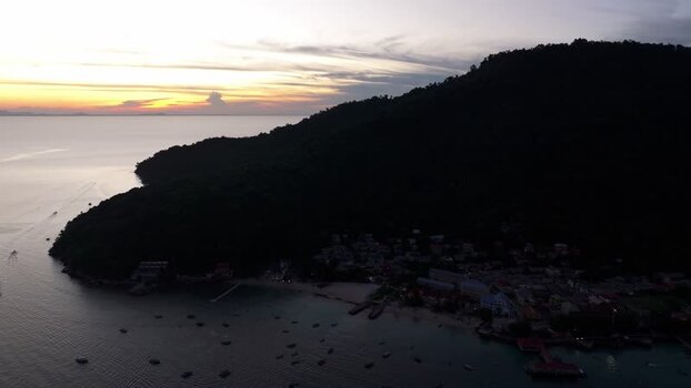 Aerial view of Perhentian Islands at sunset Malaysia. Aerial view of Perhentian Islands at sunset Malaysia.