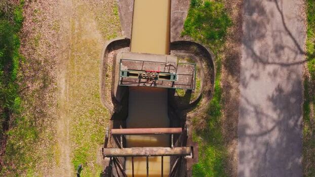 Aerial view of Canal de Guadarranque irrigation system Spain. Aerial view of Canal de Guadarranque irrigation system Spain.