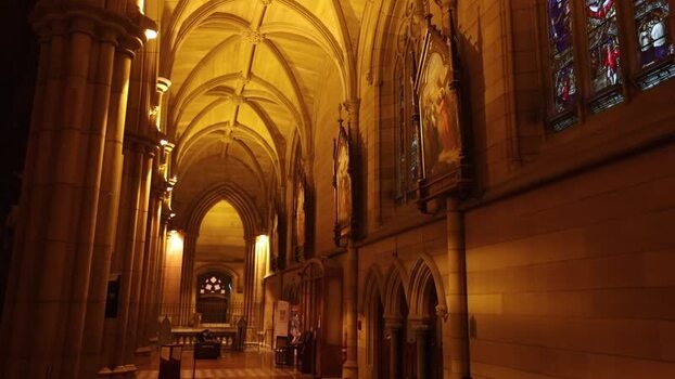 View of St Marys Cathedral interior in Sydney Australia.