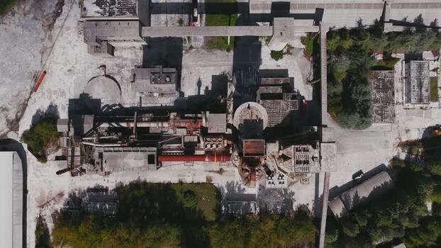Aerial view of Sacci cement factory in Castelraimondo Italy.