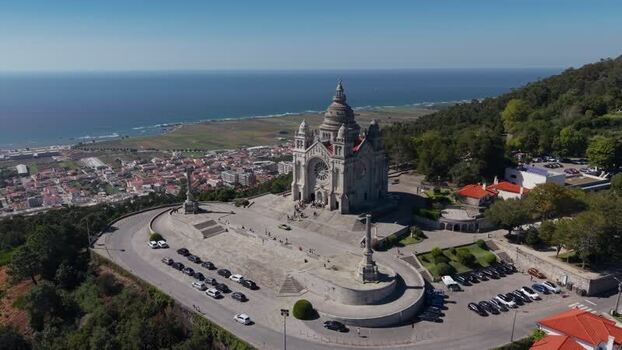 Aerial view of Sanctuary of the Sacred Heart of Jesus Portugal. Aerial view of Sanctuary of the Sacred Heart of Jesus Portugal.