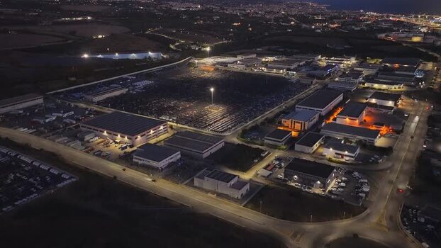 Aerial view of automotive storage at Civitavecchia Port Italy. Aerial view of automotive storage at Civitavecchia Port Italy.