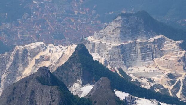 Aerial view of Carrara marble quarries in Tuscany Italy. Aerial view of Carrara marble quarries in Tuscany Italy.