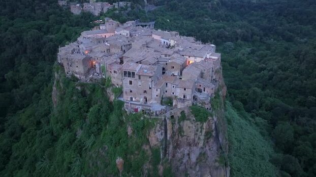 Aerial view of the historic village of Calcata Italy. Aerial view of the historic village of Calcata Italy.