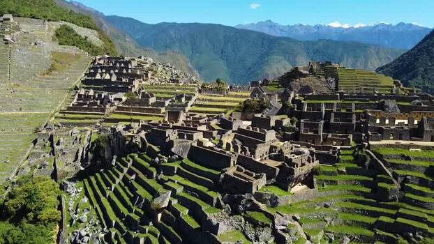 Aerial view of Historic Sanctuary of Machu Picchu in Peru. Aerial view of Historic Sanctuary of Machu Picchu in Peru.