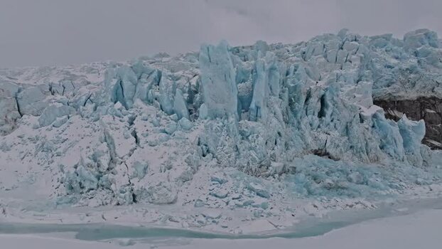 Aerial view of Nordenskiold Glacier in Svalbard and Jan Mayen.